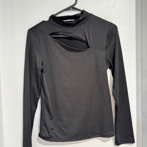 Black Cut-Out Long Sleeve Top